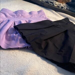 Varsity Mini Skirts in Lavender and Black